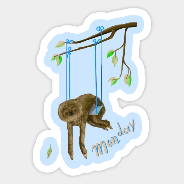 Monday is a difficult day Sticker by ArtKsenia